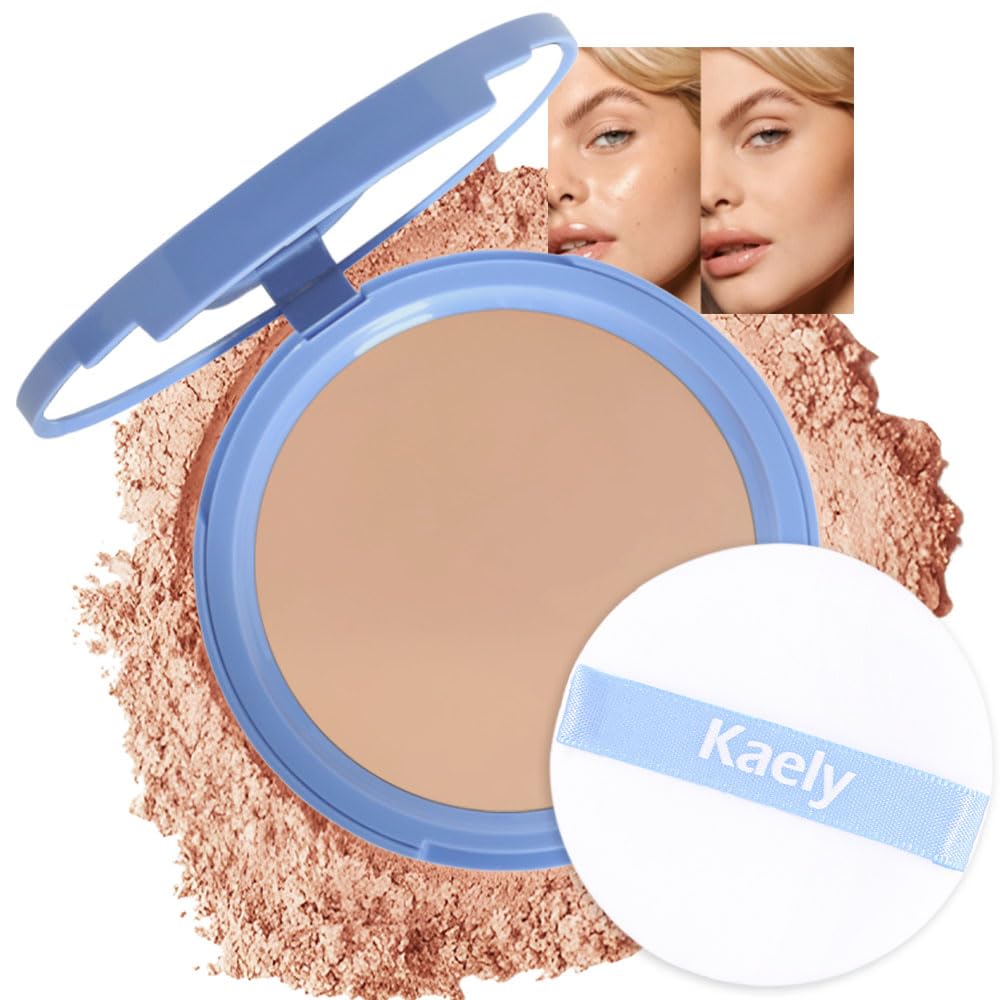 evpct Oil Control Pressed Face Powder Compact for Women, Translucent Setting Powder Makeup Foundation for Women, Waterproof Long Lasting Lightweight, polvo compacto de maquillaje, 140 Golden Beige