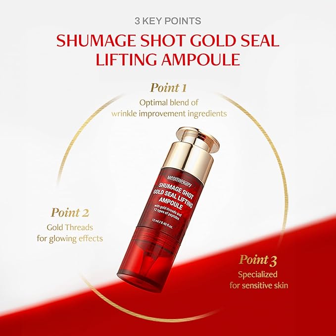 Shumage Gold Seal Lifting Cream+Device & Shumage Shot Gold Seal Lifting Ampoule - Moisturizer Face Lift Cream, Hydrating & Tightening for Sagging Skin - Collagen Serum for Radiant Glow