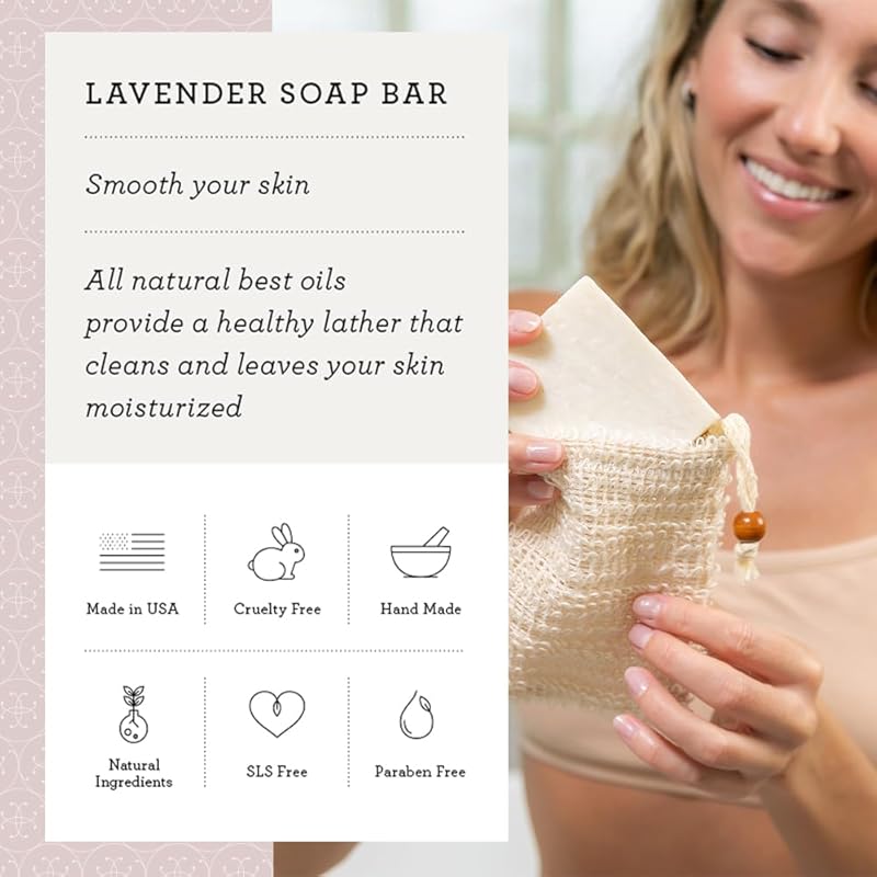 Lizush Luxury 6-Piece Lavender Spa Kit for Women - Relaxation Spa Gift Basket, Self-Care Care Package for Wife - Happy Birthday - Handmade in the USA