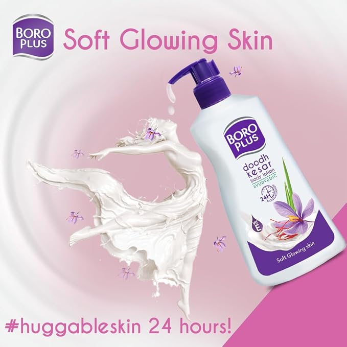 Ayurvedic Body Lotion | with Milk & Saffron | Moisturizing Lotion for Dry Skin | Hydrates & Provide Soft and Supple Skin | 13.53 Oz/400ml