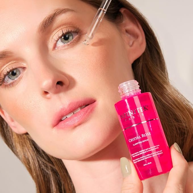 Infinitek Paris Crystal Rose Serum - Hydrating and Exfoliating Brightening Serum, Face Moisturizer and Skin Lightening Serum for Radiant, Moisturized Skin - Premium Facial Moisturizer 1 Fl Oz