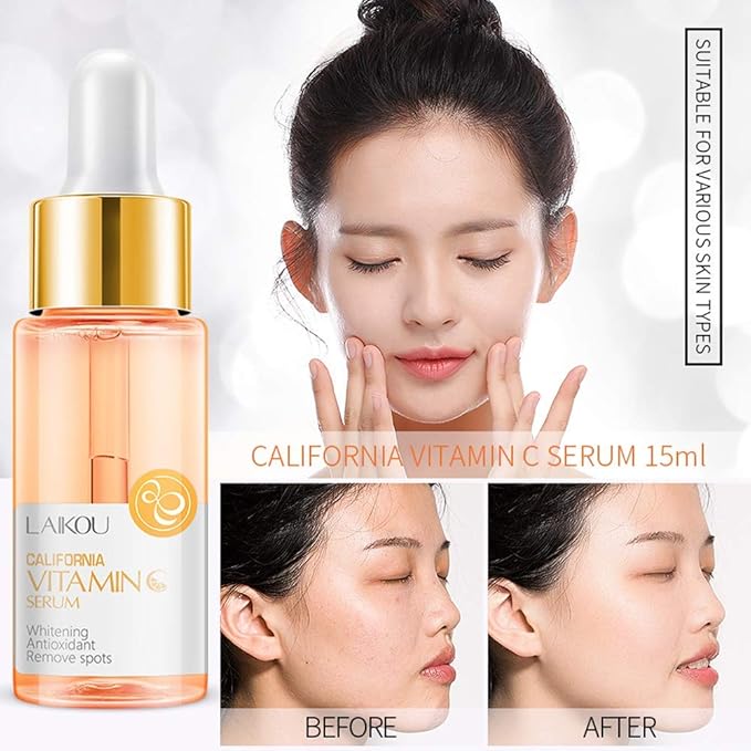 AKARY Vitamin C Serum with Hyaluronic Acid Organic Firm Skin Reduce Formula for Face Skin Improve Remove Flaw Essence