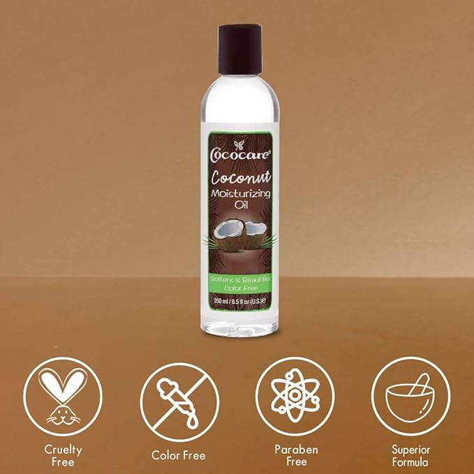 Cococare Coconut Moisturizing Oil 8.5 Fl Oz. - Formulated with Natural Coconut Oil - 2 Pack