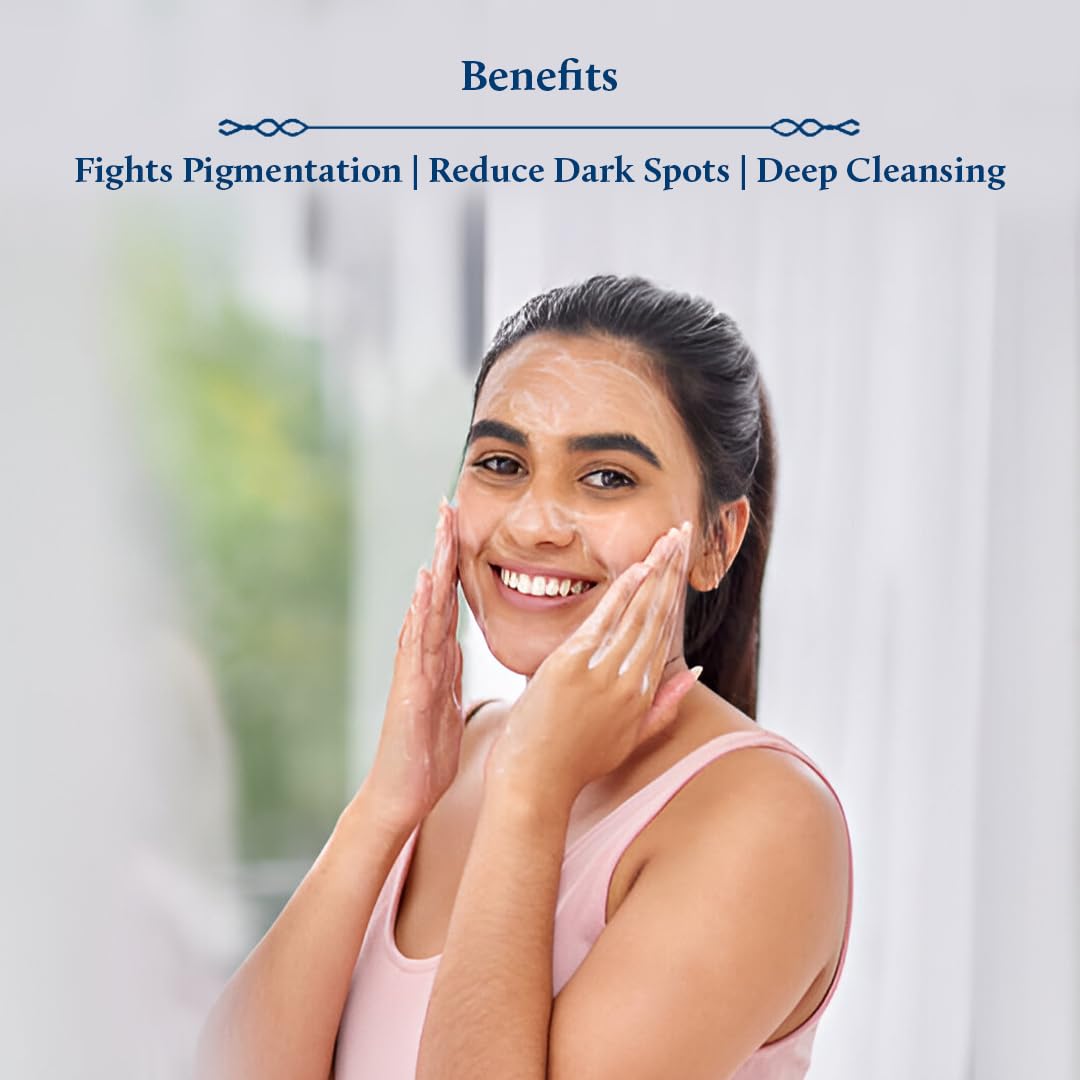 Blue Nectar Rice Water Face Wash with 2% Kojic Acid for Pigmentation | Face Cleanser for Oily, Dry & Sensitive Skin | Face Wash for Women & Men (11 Herbs, 3.4 Fl Oz)