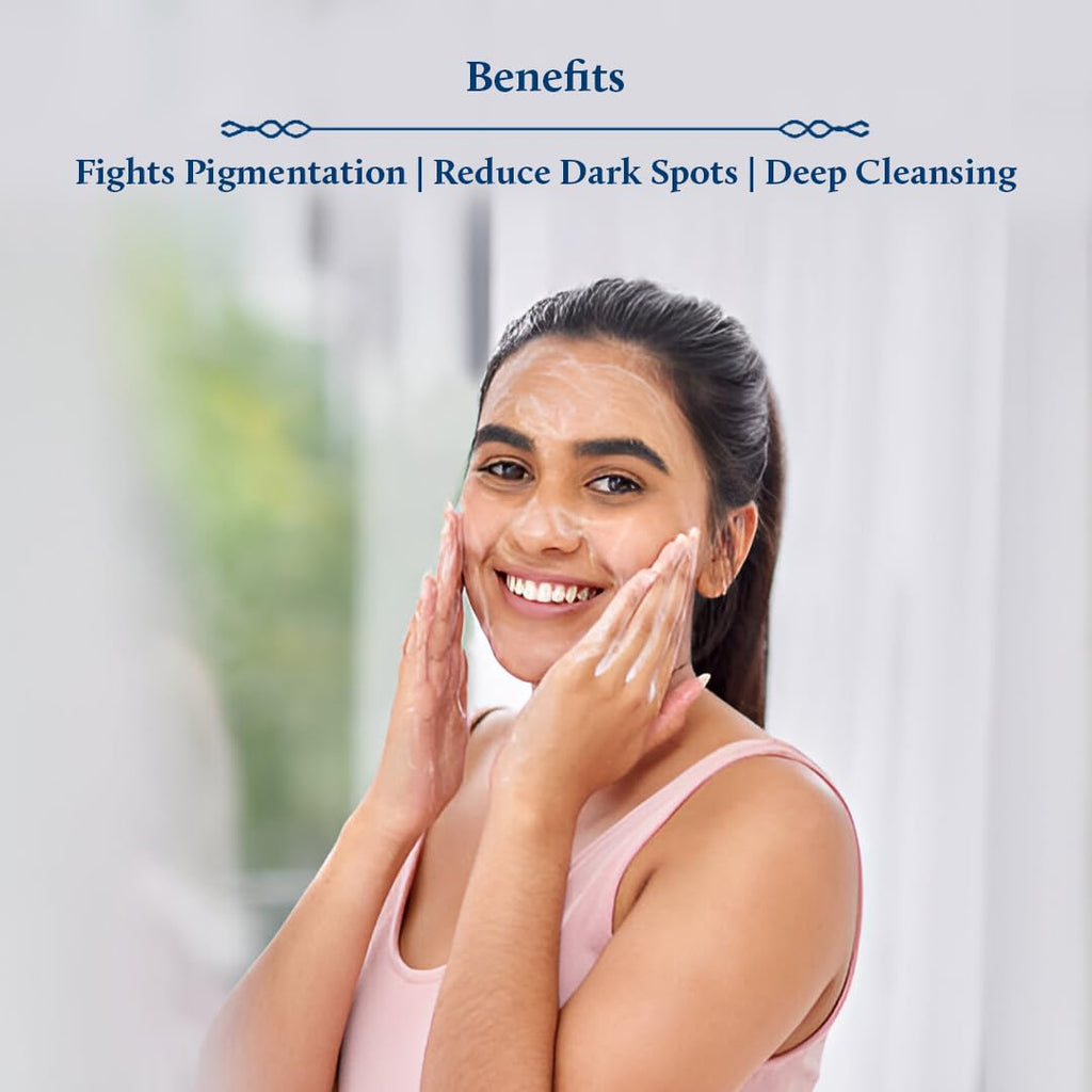 Blue Nectar Rice Water Face Wash with 2% Kojic Acid for Pigmentation | Face Cleanser for Oily, Dry & Sensitive Skin | Face Wash for Women & Men (11 Herbs, 6.76 Fl Oz)