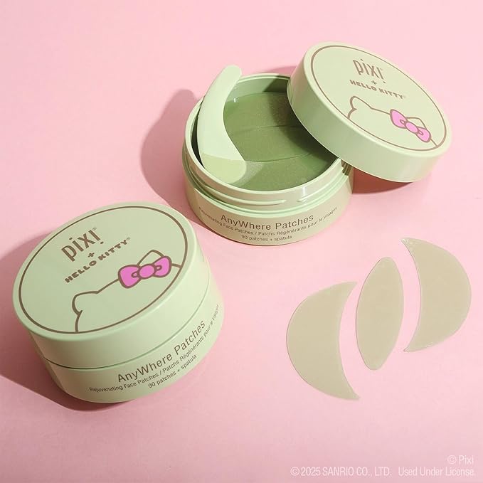 Pixi + Hello Kitty AnyWhere Multipurpose Hydrogel Patches, Hyaluronic, Caffeine & Retinol For Under Eyes, Revitalize Eye Area, 45 pairs / 90 Patches