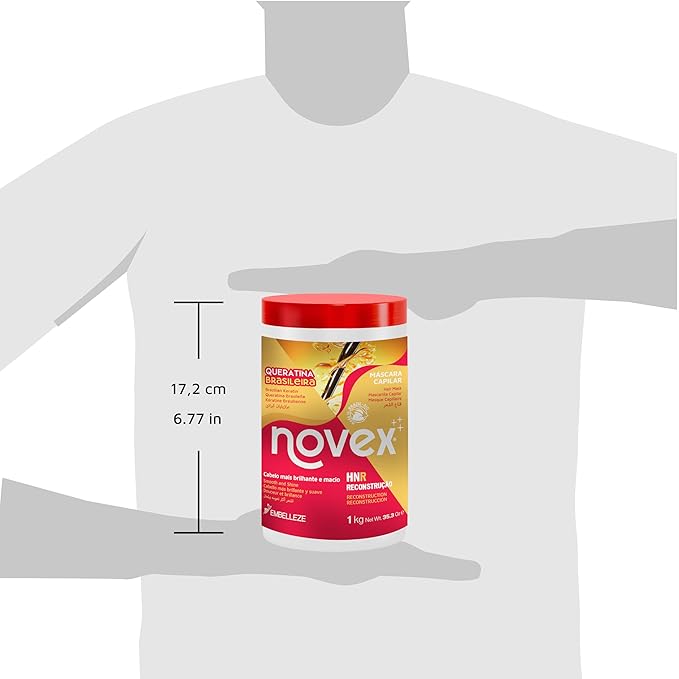 Novex Brazilian Keratin Deep Conditioning Mask, 35.3 oz - Reconstructive Keratin, Frizz control & Damage Repair