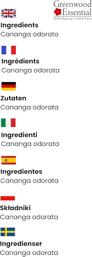 Pure Cananga Java Essential Oil (Cananga odorata) Steam Distilled 10ml (0.33 oz)