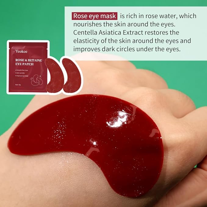 Under Eye Patches For Puffy Eyes and Dark Circles Wrinkle,30 Pairs Face Masks SkinCare With Retinol Serum,Aloe Vera,Rose Betaine