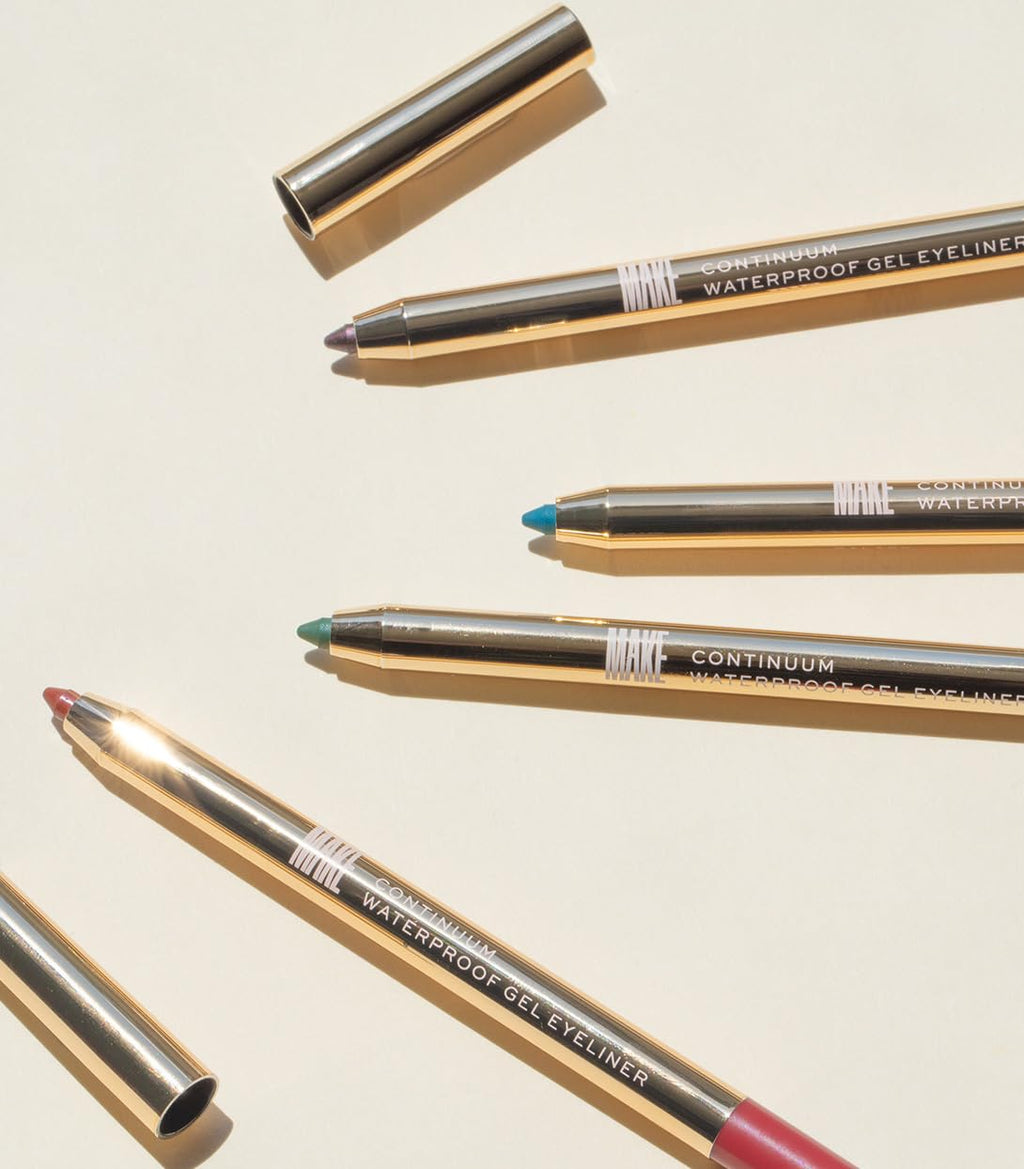 MAKE Beauty Continuum Waterproof Gel Eyeliner Pencil. Creamy, Pigmented Multi-Use, including Waterline with Built-in Sharpener and Blending Brush. Smudge-Proof Makeup. Shade - Deep Space, Navy