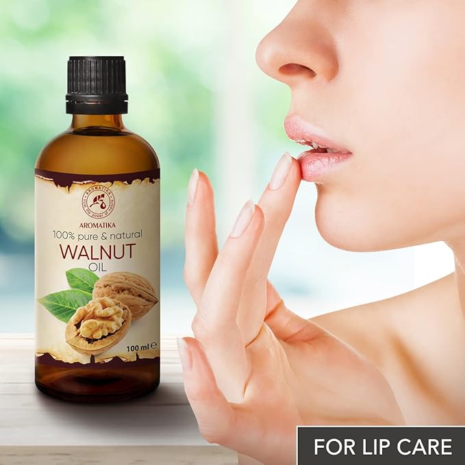 AROMATIKA Walnut Oil 3.4 fl oz - Juglans Regia Seed Oil - USA - 100% Pure - Intensive for Face Care - Body - Hair - Skin - Nails - Hands - Good w/Essential Oil