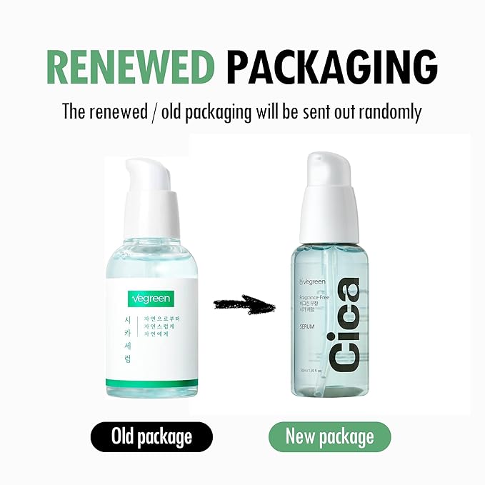 VEGREEN Fragrance-Free Cica Serum | Centella Asiatica Enriched Face Serum for Women & Men | Alcohol-Free Centella Unscented Serum Face Moisturizer | Hydrating Serum for All Skin Types 1.69 fl oz