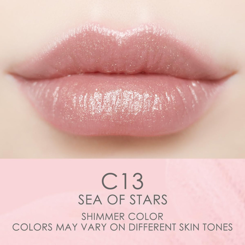 CATKIN Tinted Lip Balm Glitter Lip Stain Ultra Hydrating Lip Moistrurizer Lip Care with Vitamin E Nourishing For Cracked & Dry Lips 0.12 oz C13 Sea of stars - Champagne