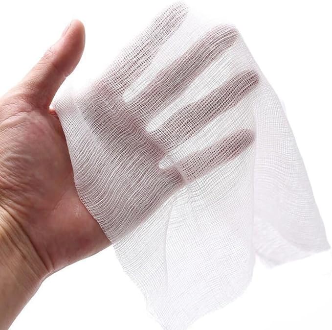 100 Sheets Gauze Mask Large Precut Gauze Face Masks Soft Gauze Face Pads White Net Face Gauze Mask Natural Spa Gauze Facial Mask Facial Skin Paper Sheet Gauze for Spa Beauty Salon