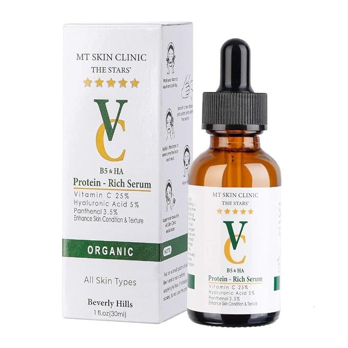 Pro Advanced Hyaluronic Acid Serum for Face, Glow+ Antioxidant Protein-Rich Face Lift Serum with Vitamin C, Niacinamide and B5 for Dry Skin Hydrating and Anti-Aging, 1oz