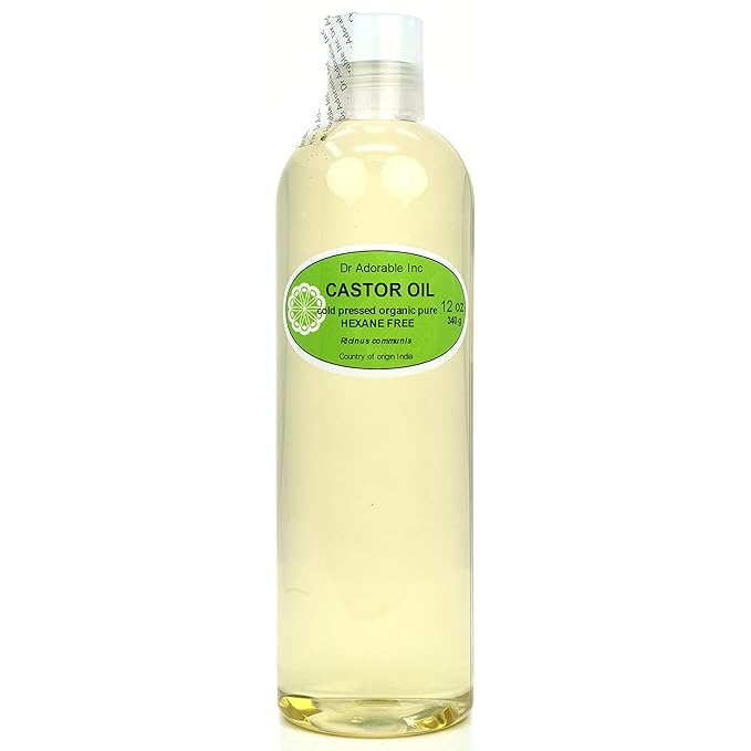 Dr Adorable - 12 Oz - Premium Castor Oil - 100% Pure Natural Organic Cold Pressed Virgin