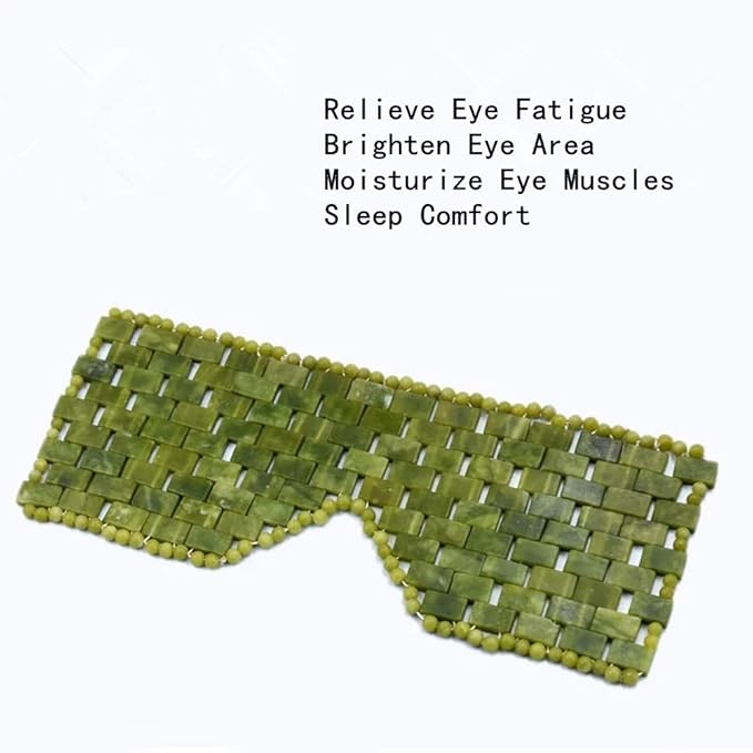 AITELEI Natural Jade Eye Mask Anti-Aging Facial Sleeping Eye Mask Hot or Cold Therapy Blindfold for Puffy Eyes, eye masks for dark circles and puffiness Massage Tool