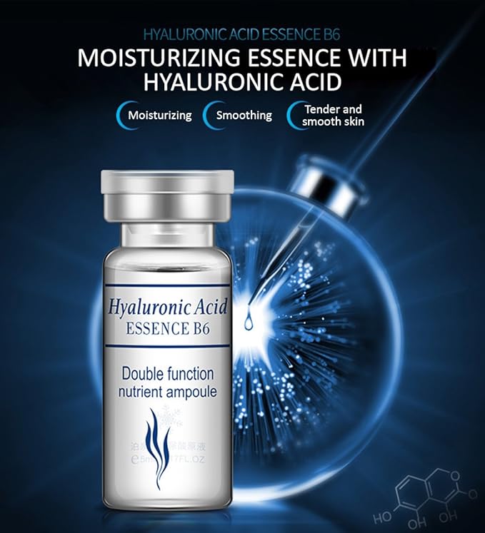 BIOAQUA Hyaluronic Acid Essence B6 Glycerol Tender Smooth Skin Serum Plant Extracts Nourishing Moisturizing 5ml*10PCS/Box