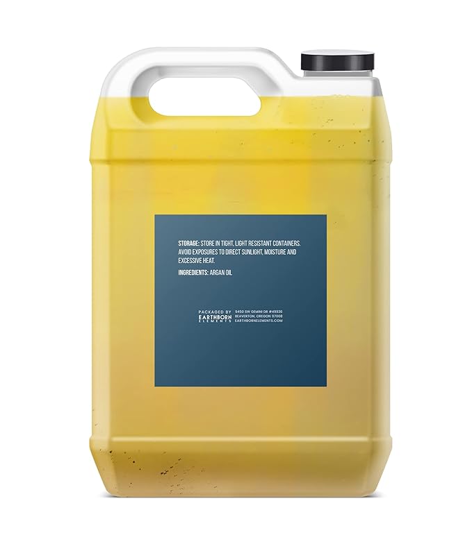 Earthborn Elements Cold-Pressed Argan Oil (1 Gallon), Pure & Undiluted, No Additives