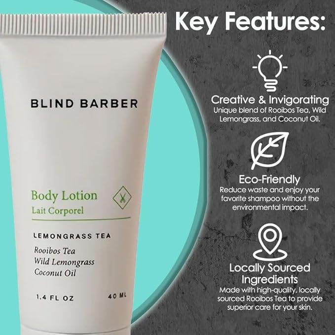 Blind Barber Body Lotion - Case of 300 - Lotion Tube with Flip top Cap - Body Lotion For Women and Men Set