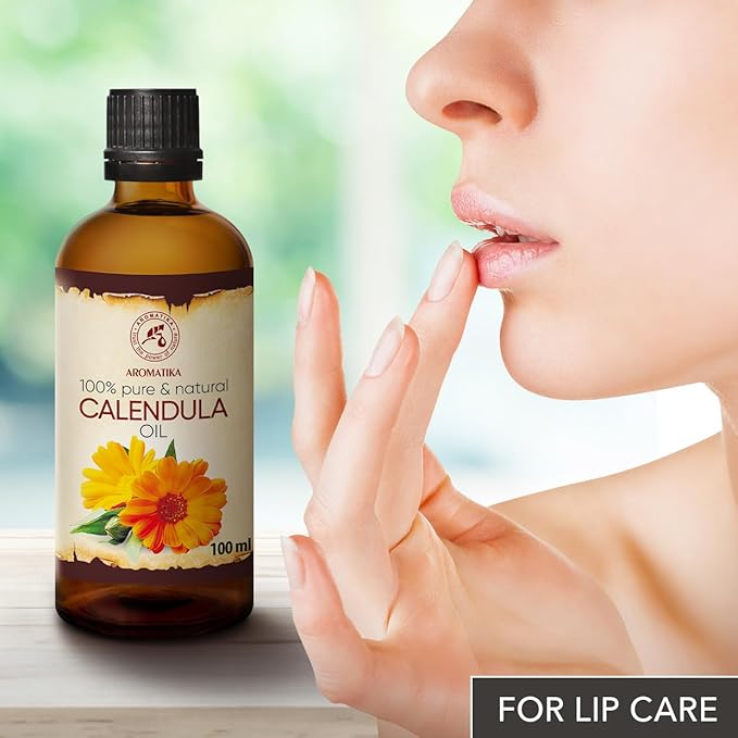 Calendula Oil 3.4 Fl Oz (100ml) - Calendula Officinalis Flower Extract – Infused - Almond Oil Base - 100% Pure & Natural - Marigold Oil – Benefits for Skin, Nails, Hair, Face, Body