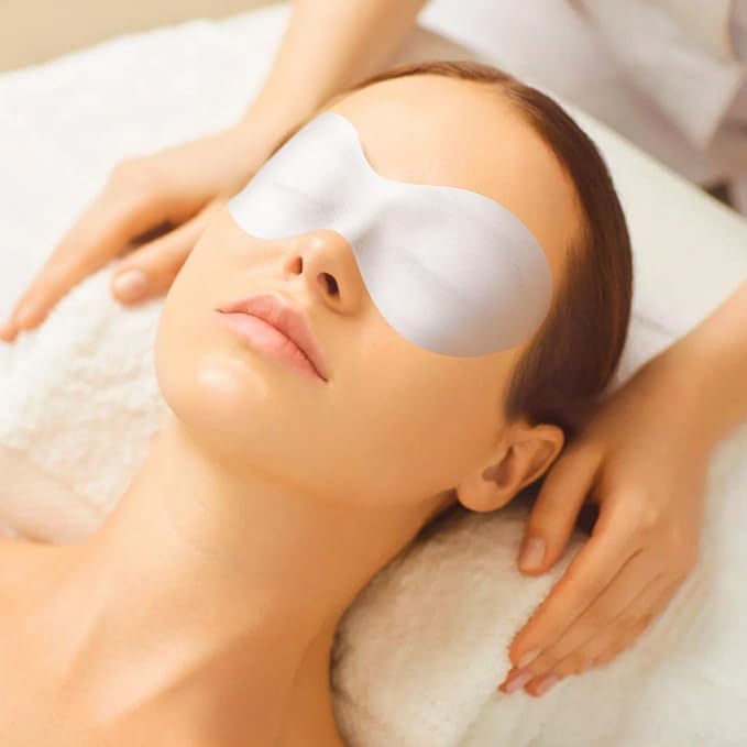 100 Sheets Disposable Non Woven Eye Mask, Cotton Eye Mask Paper, Eye Covers for Facials, Eye Masks for Skincare, Moisture Retention, Spa, Wrap
