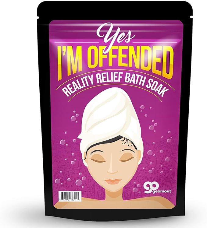 Yes, I'm Offended Bath Soak - Purple Bath Salts Luxury Bath Girlfriend Gifts for Best Friends Bath and Body Gifts for Women Mediterranean Sea Salts Sarcastic Gifts Funny Novelty Bath Spa Gifts