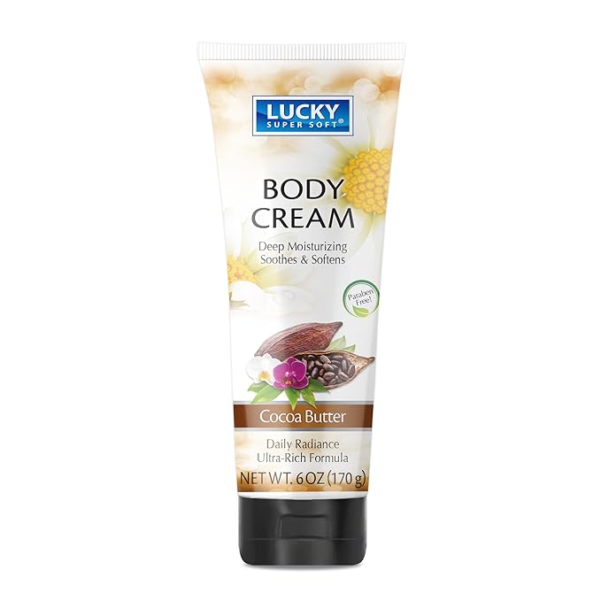 Lucky Super Soft Body Cream, Cocoa Butter, 6 Ounce