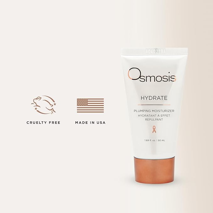 OSMOSIS Facial Moisturizer and Serum Kit, HYDRATE (1.69oz) Plumping Facial Moisturizer with Shea Butter, RESCUE (1oz) Epidermal Repair Facial Serum Calms Skin