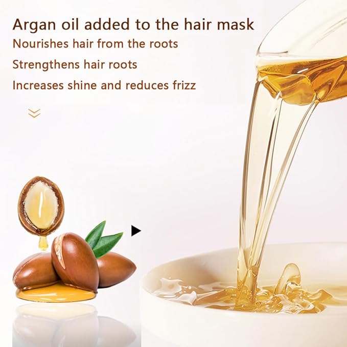 Moroccan Hair Mask, Collagen Hair Treatment, Deep Hydrating Treatment for Dry Damaged Hair, Nourishing Formula for Healthy Hair Repair and Strengthening