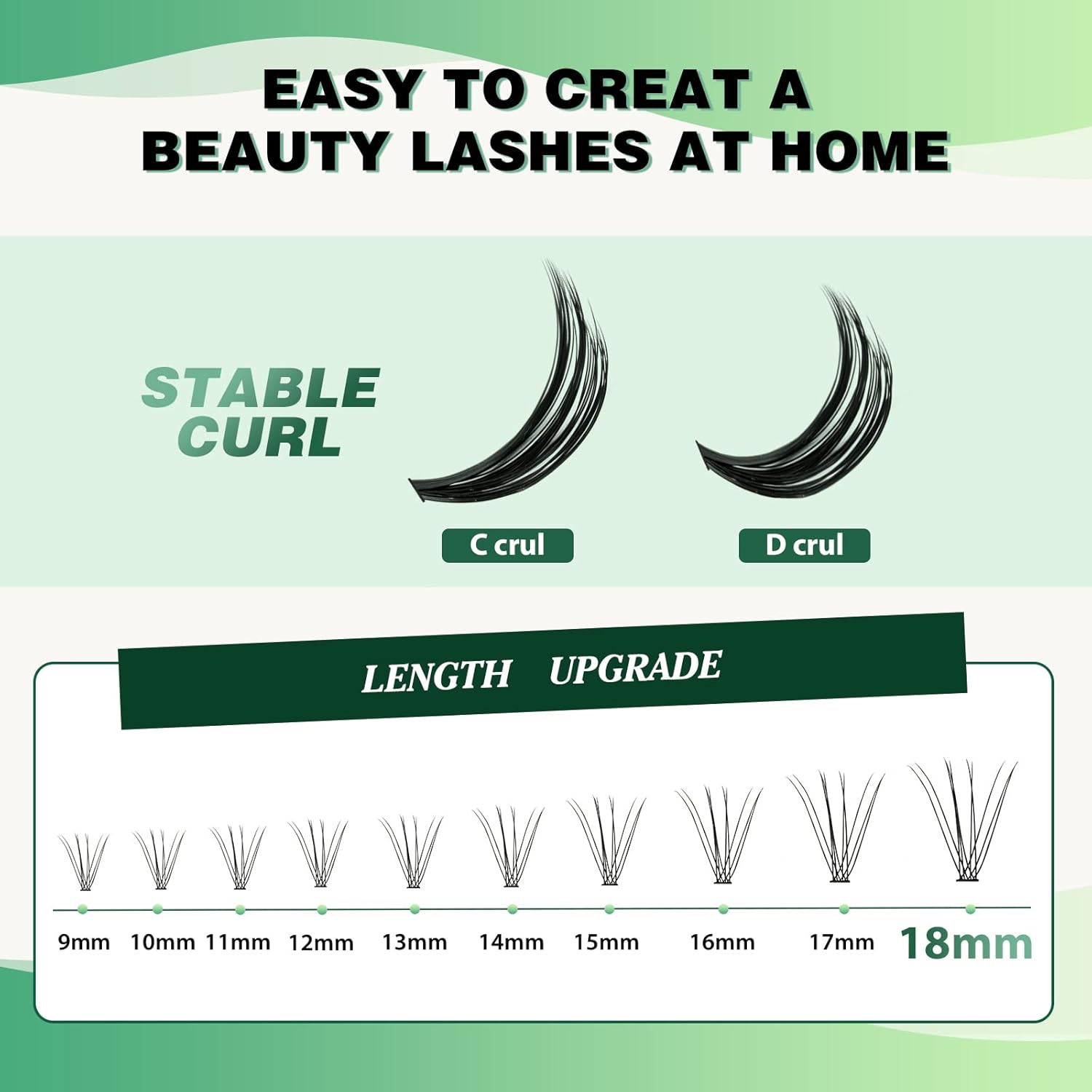 Lash Clusters 300Pcs Individual Lashes 10D 0.1D Curl 9-18MMIX Lash Extensions Clusters Lashes Soft&Natural False Eyelashes Individual DIY Eyelash Extension at Home(10D-0.1D,9-18MIX)