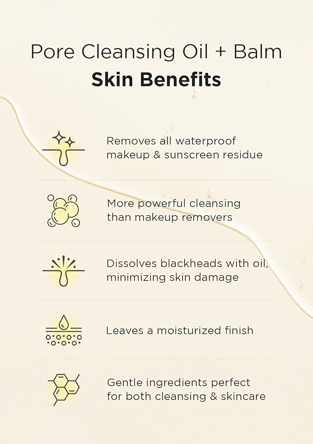 Hanskin PHA Pore Cleansing Oil and Cleansing Balm, Sample Trial Size, Travel Size Mini Makeup Remover Set, Gentle Blackhead Cleanser for Sensitive Skin [30 ml/Pack of 2] + [8g/Balm]