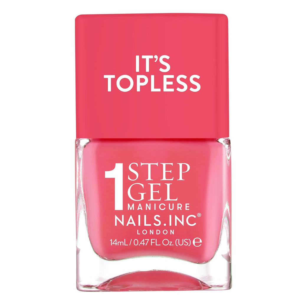 Nails Inc It's Topless Gel-Like Nail Polish, 4-in-1 Base Coat, Treatment, Color & Top Coat, Long Lasting, Strong, Chip Free Nails, Glossy Salon Quality Manicure, Air Dry Nail Polish, Sofia, 0.47 Fl Oz