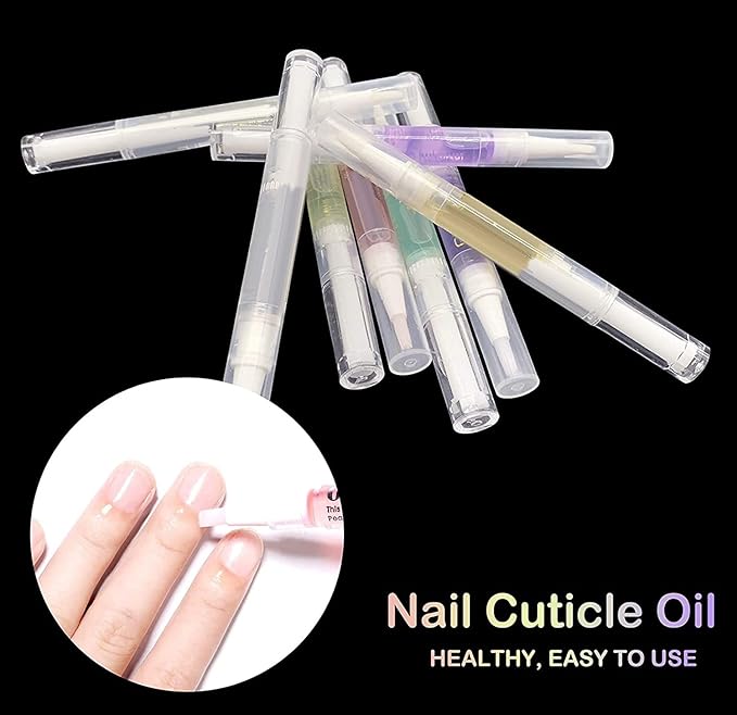 8PCS Cuticle Oil Pens,Cuticle Revitalizer Oil Pen with Soft Brush,Cuticle Oil Bulk for Nails Moist and Treatment,Nail Oil Manicure Repair The Cuticle,8 Kinds of Fruity Smell