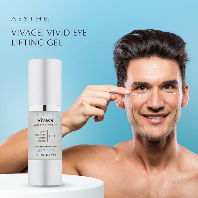 Aesthe Vivace Eye Lifting Gel - Revitalize & Firm - Natural Botanical Ingredients - Morning Skincare - Cucumber Extract, Sea Kelp, Hyaluronic Acid & More - Suitable for All Skin Types- 1 fl oz