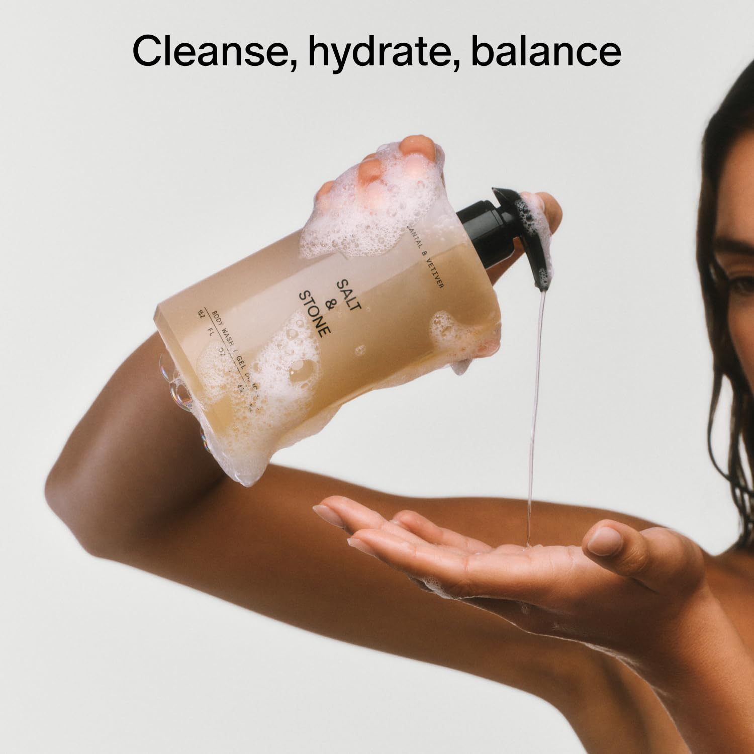 Salt & Stone Body Wash with Antioxidants for Deep Moisture | For Women & Men, Sulfate, Paraben, & Dye Free, Leaving Skin Soft and Hydrated (Neroli & Basil 32 fl oz)