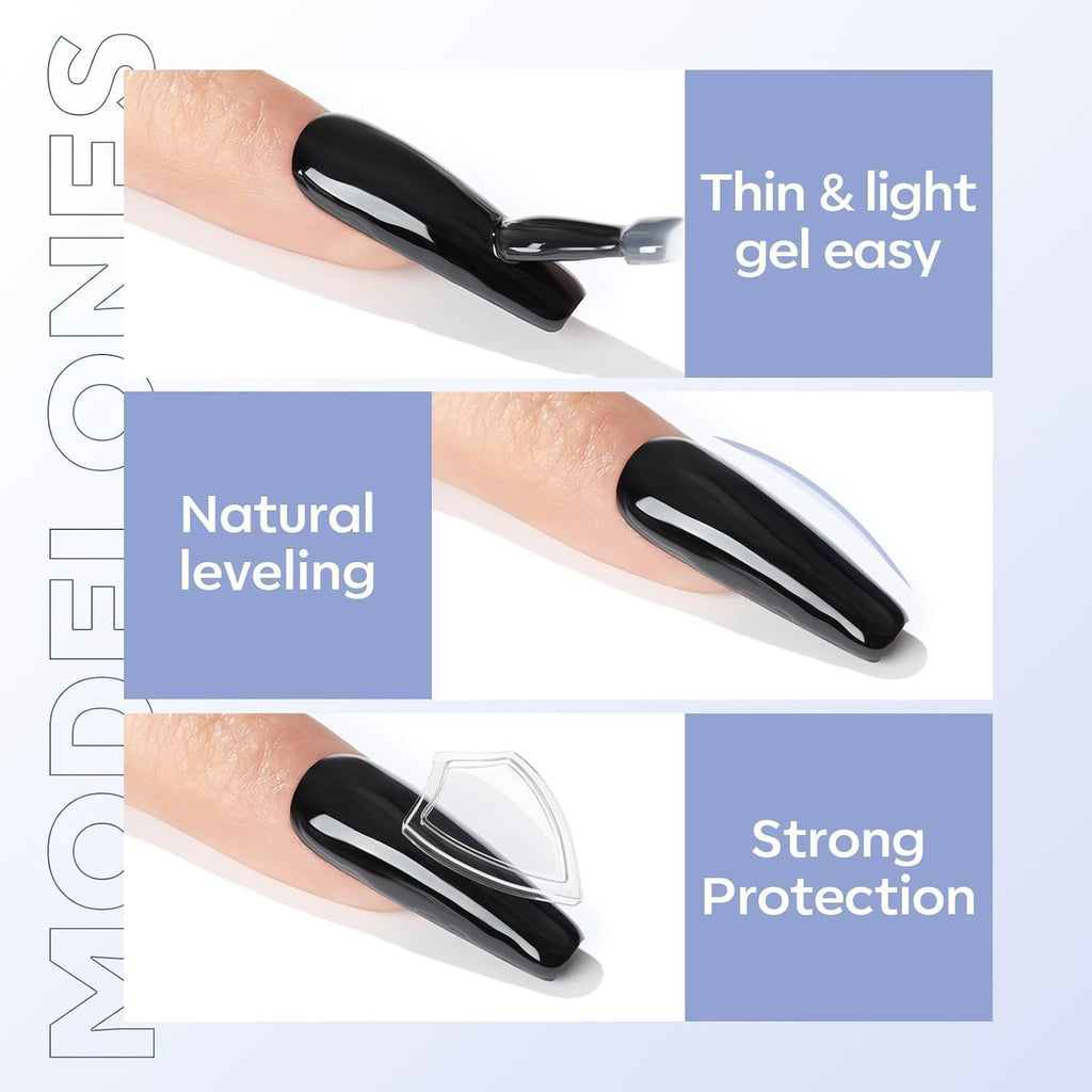 modelones Gel Top Coat, 2Pcs Clear Glossy Finish No Wipe Top Coat Summer Gel Nail Polish, Acrylic Nails Soak Off Nail Lamp Nail Art Home and Professional Manicure 10ML