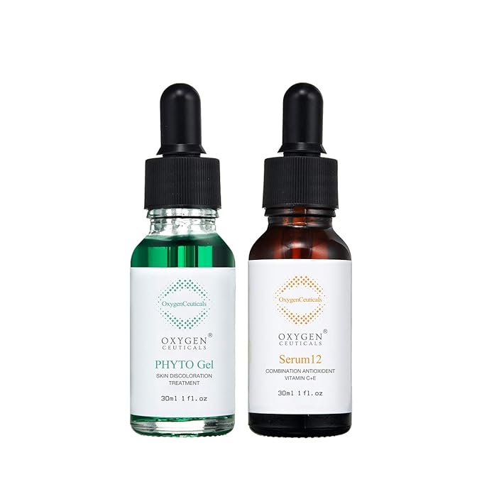 Korean Skin Care Beauty, Revitalizing & Anti Aging Treatment Perfect Pair Bundle - Phyto Gel 30ml + Serum 12 30ml / OxygenCeuticals