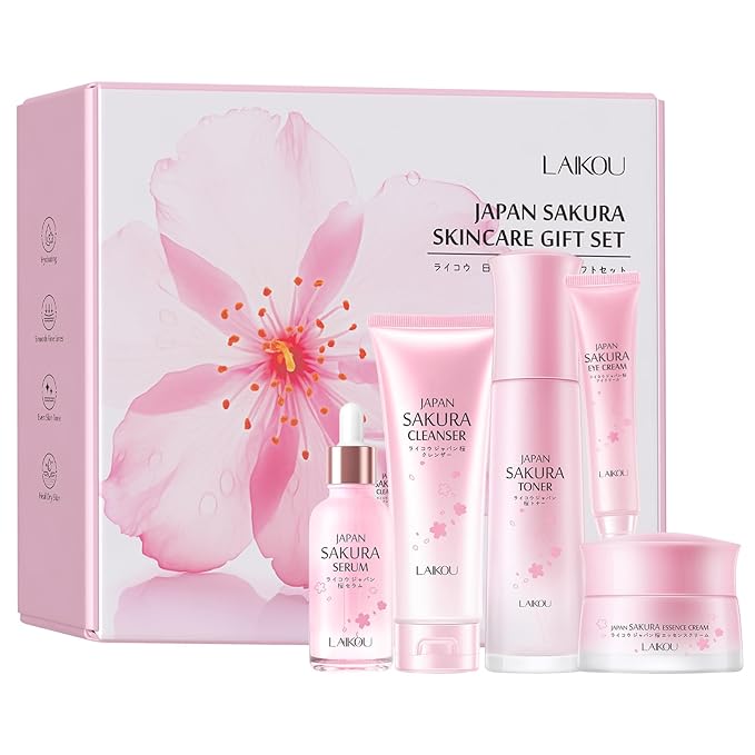 Skin Care Set, Skincare Gift Set, Skin Care Routine Kit for Women, Teen Face Care Kit Girls with Cleanser, Toner, Eye Cream, Serum, Essence Cream Mother's Day Christmas Birthday Daughter Wife