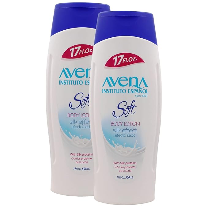 Avena Instituto Español Body Lotion Soft, Moisturizer, Softens and Smoothens your Skin, 2-Pack of 17 Fl Oz, 2 Bottles