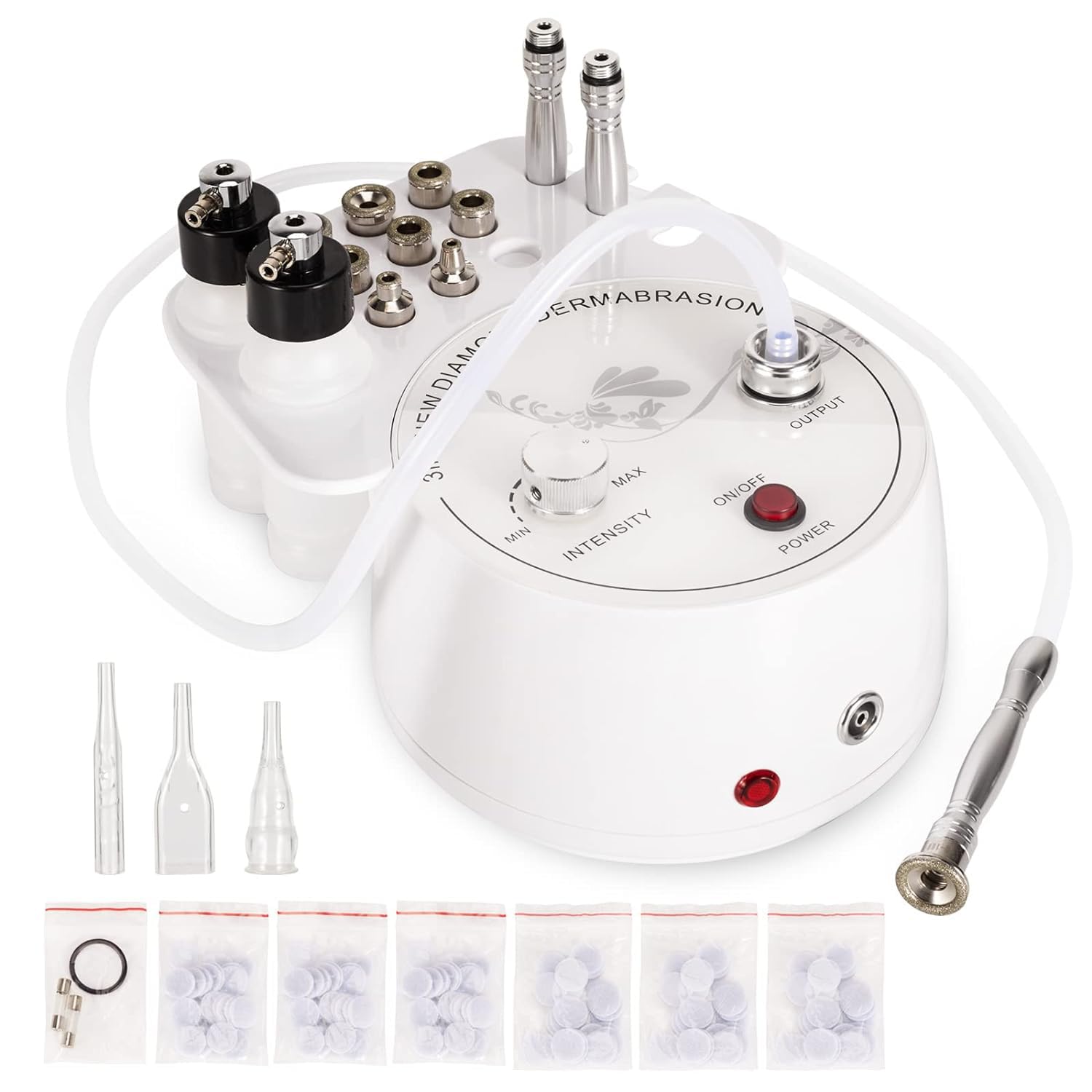 3 in 1 Diamond Microdermabrasion Machine, Professional Microdermabrasion Device with Vacuum Spray, Beauty Facial Skin Care Dermabrasion Equipment for Salon Personal Home Use