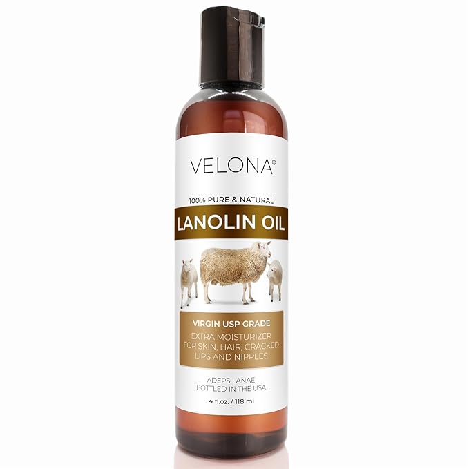 velona Lanolin Oil USP Grade 4 fl oz | 100% Pure and Natural Carrier Oil | Refined, Cold pressed | Skin, Hair, Body & Face Moisturizing | Use Today - Enjoy Results