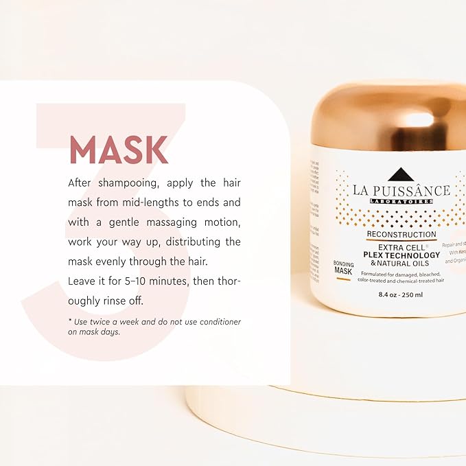 Extra Cell Plex Deep Conditioning Hair Mask Step 3 - Moisturizing Repair Treatment for Damaged Hair - Ideal for Color-Treated, Bleached & Chemically-Treated Hair for Home and Salon Use