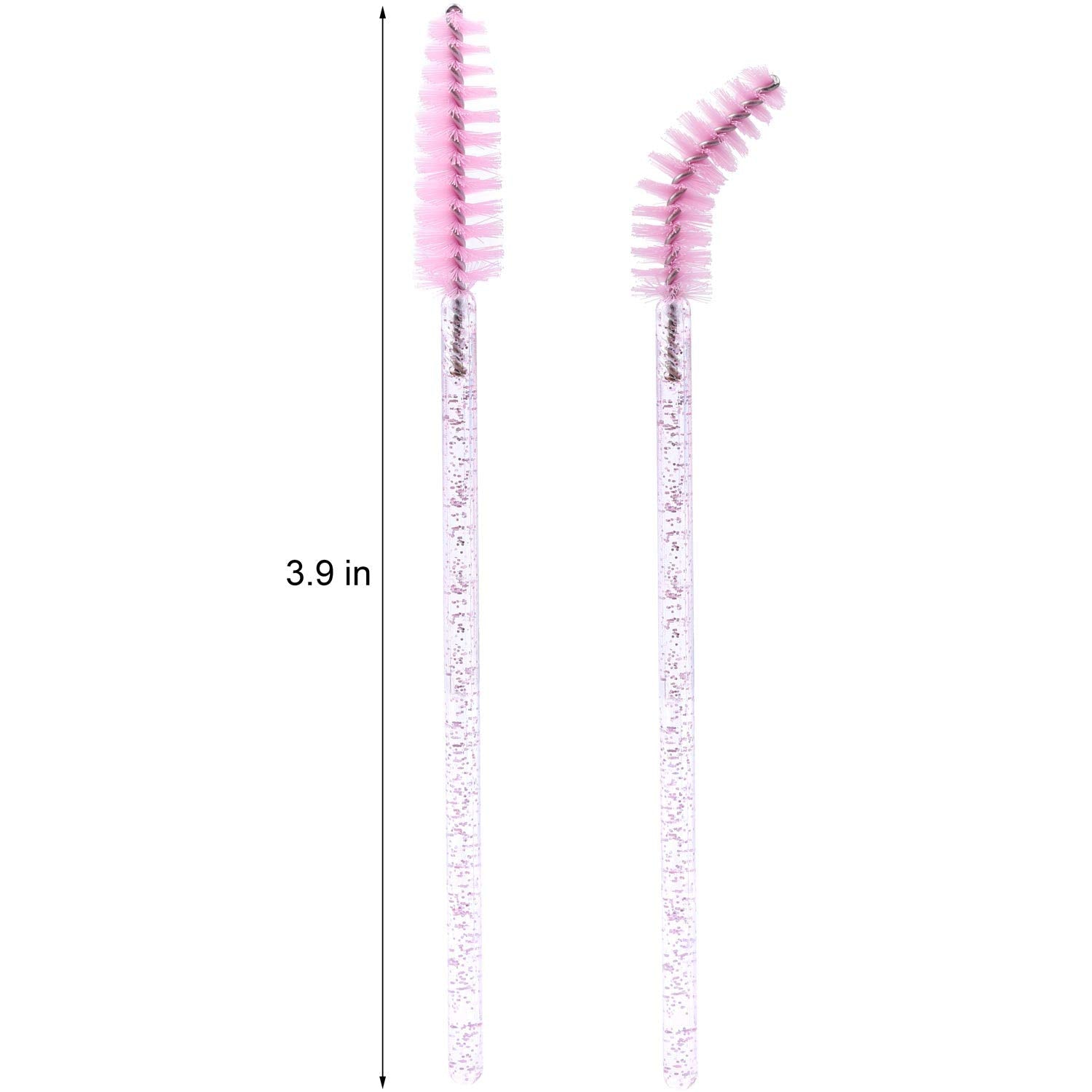 Tbestmax 500 Disposable Mascara Wands Eyelash Brush Spoolies for Eyebrow Eye Lash Extension Pink