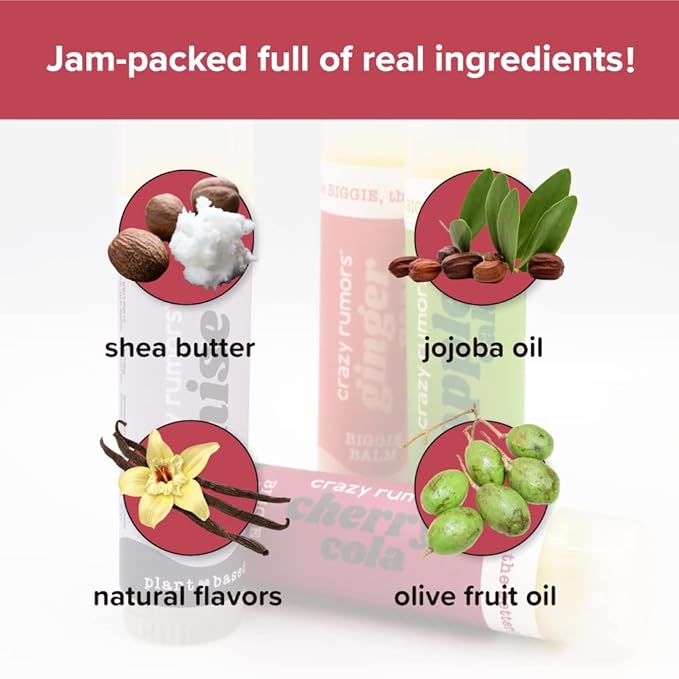 Crazy Rumors Biggie Cereal Milk Flavored All Natural, Plant Based Lip Balm to Moisturize and Nourish your Lips - Cereal Milk Biggie Tube 0.6 oz (4x Larger than standard 0.15 oz lip balm)