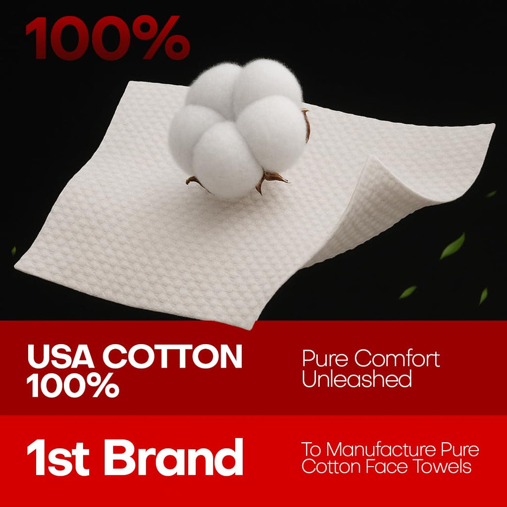 Face Towels | XL 8x8 Ultra Soft & Extra Thick Facial Wipes | Disposable Face Towelettes for Sensitive Skin | Dry Face Cloths for Makeup Remover, Travel & Skincare | 60 count