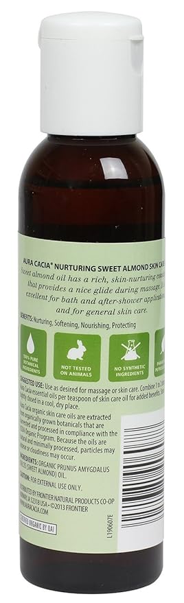 Aura Cacia Organic Skin Care Oil, Nurturing Sweet Almond, 4 Fluid Ounce