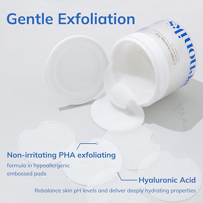 Dual Texture Cleansing Pads with Facial Essence 70ea Large Value Pack- Cabbage & Moringa Wipes for Quick Cleansing, Makeup Remover, Mild Exfoliator | Korean Skincare - (9.29Oz)