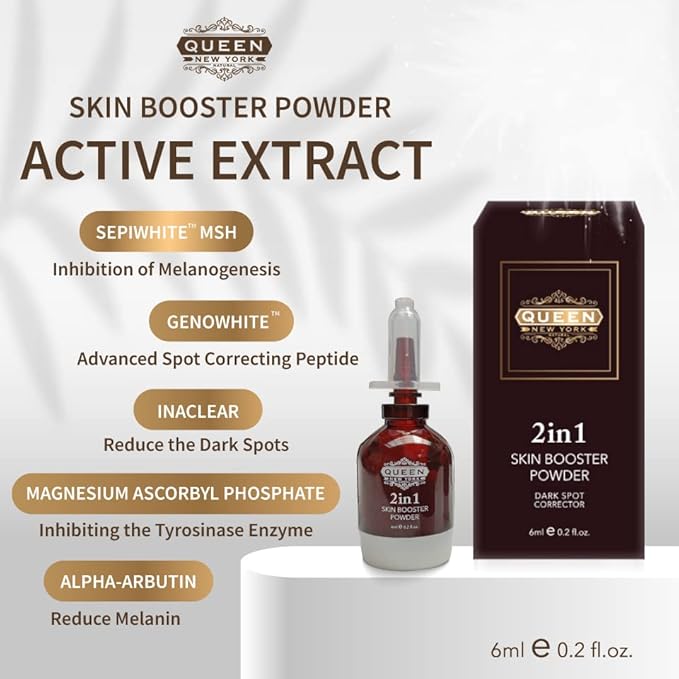 QUEEN 2in1 Booster Power: Radiance Brightening Elixir, elevate your routine for brighter, healthier skin and boosting ritual. Add instant Glow to any skincare routine.