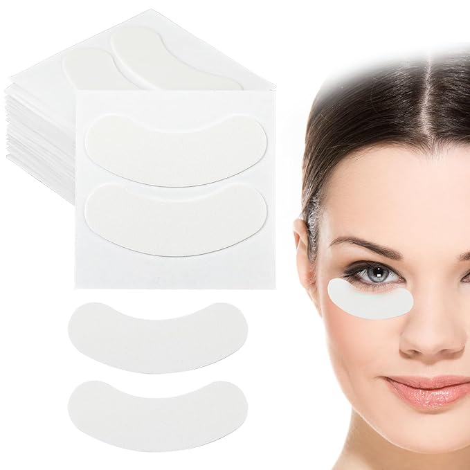 100 Pcs Natural Anti-sensitive Foam Eye Patches Under Eye Pads Eyelash Extensions Supplies Kit Beauty Tools No Tape Needed Well Stick No Lint Microfoam Lash Pads Fit Most Eye Shape